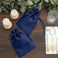 60 Pack 6"x9" Navy Blue Satin Wedding Party Favor Bags, Drawstring Pouch Gift Bags
