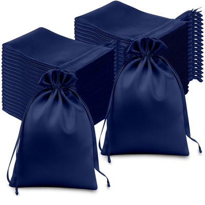 Creative Uses and D&eacute;cor Ideas for Navy Blue Satin Favor Bags