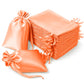 60 Pack 6"x9" Peach Satin Wedding Party Favor Bags, Drawstring Pouch Gift Bags