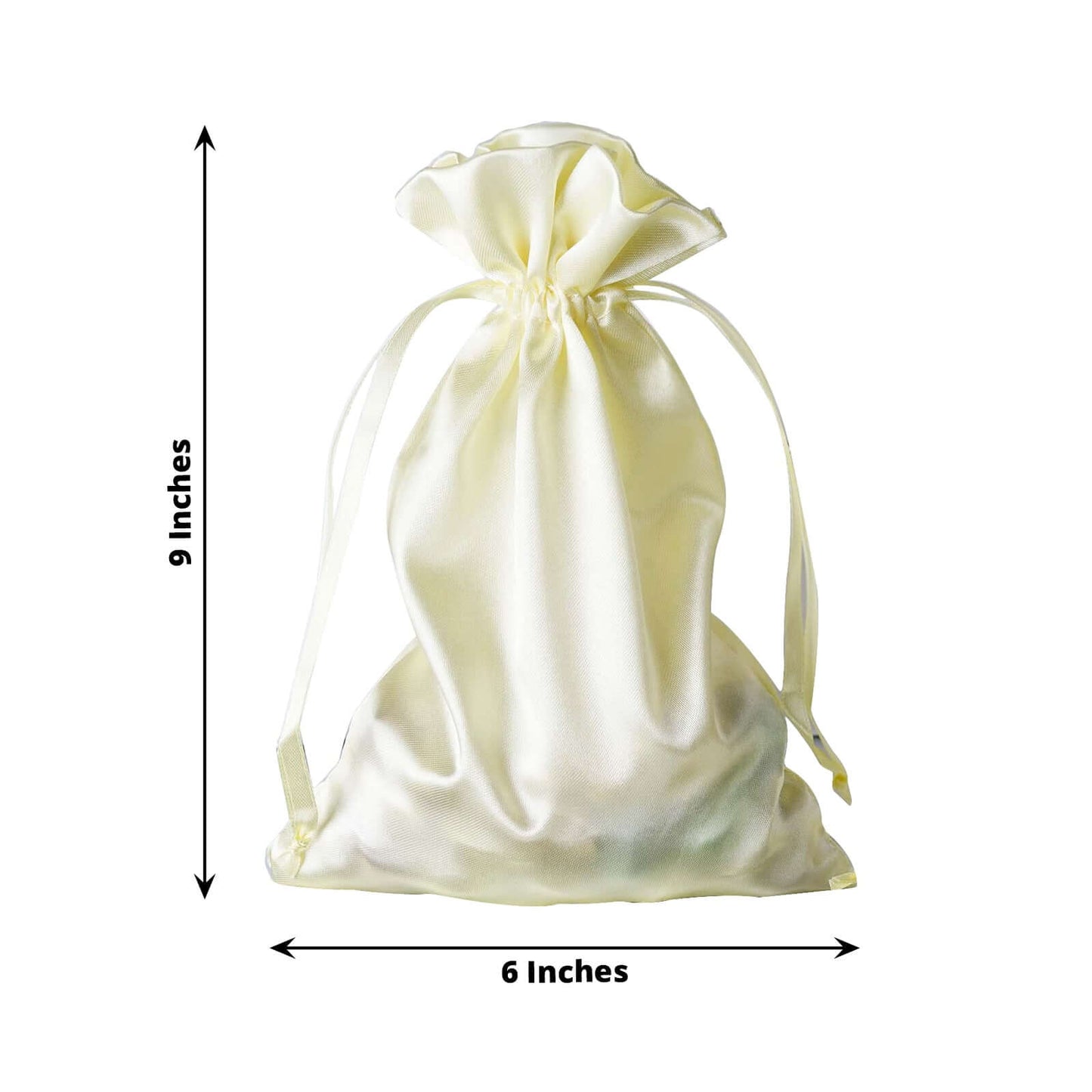 60 Pack 6"x9" Yellow Satin Wedding Party Favor Bags, Drawstring Pouch Gift Bags