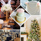 Black faux pearl beaded chair back garland for wedding decor.