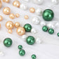 200Pcs Assorted Green, Gold and White Lustrous Faux Pearl Beads Vase Fillers, No Hole DIY Craft Bead Set