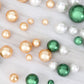 200Pcs Assorted Green, Gold and White Lustrous Faux Pearl Beads Vase Fillers, No Hole DIY Craft Bead Set