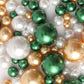 200Pcs Assorted Green, Gold and White Lustrous Faux Pearl Beads Vase Fillers, No Hole DIY Craft Bead Set