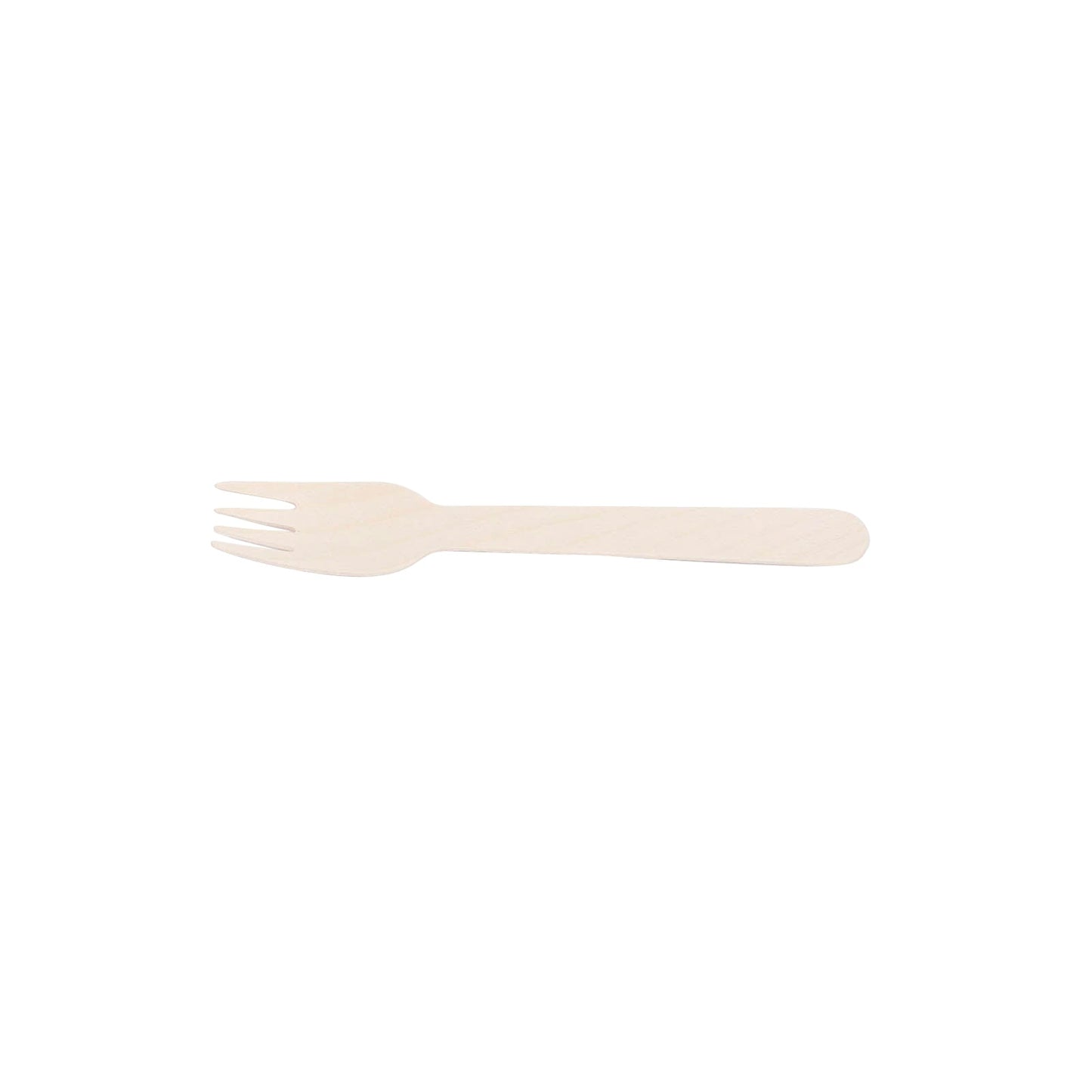 100 Pack Eco Friendly Birchwood Picnic Forks, 6" Biodegradable Wooden Cutlery