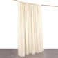 Beige chiffon polyester curtain drapes for events, 10ftx10ft size.