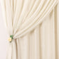 Beige chiffon polyester event curtain drapes with dual layer design.