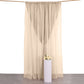 Nude chiffon polyester event curtain drapes with dual layer design.