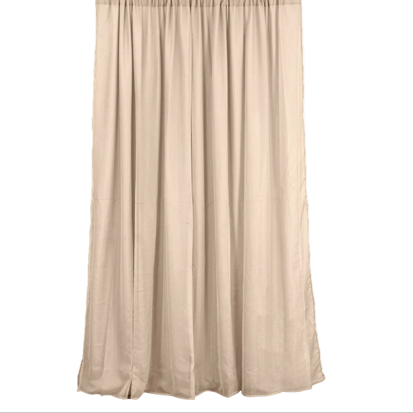 Nude chiffon polyester event curtain drapes, 10ftx10ft backdrop panels.