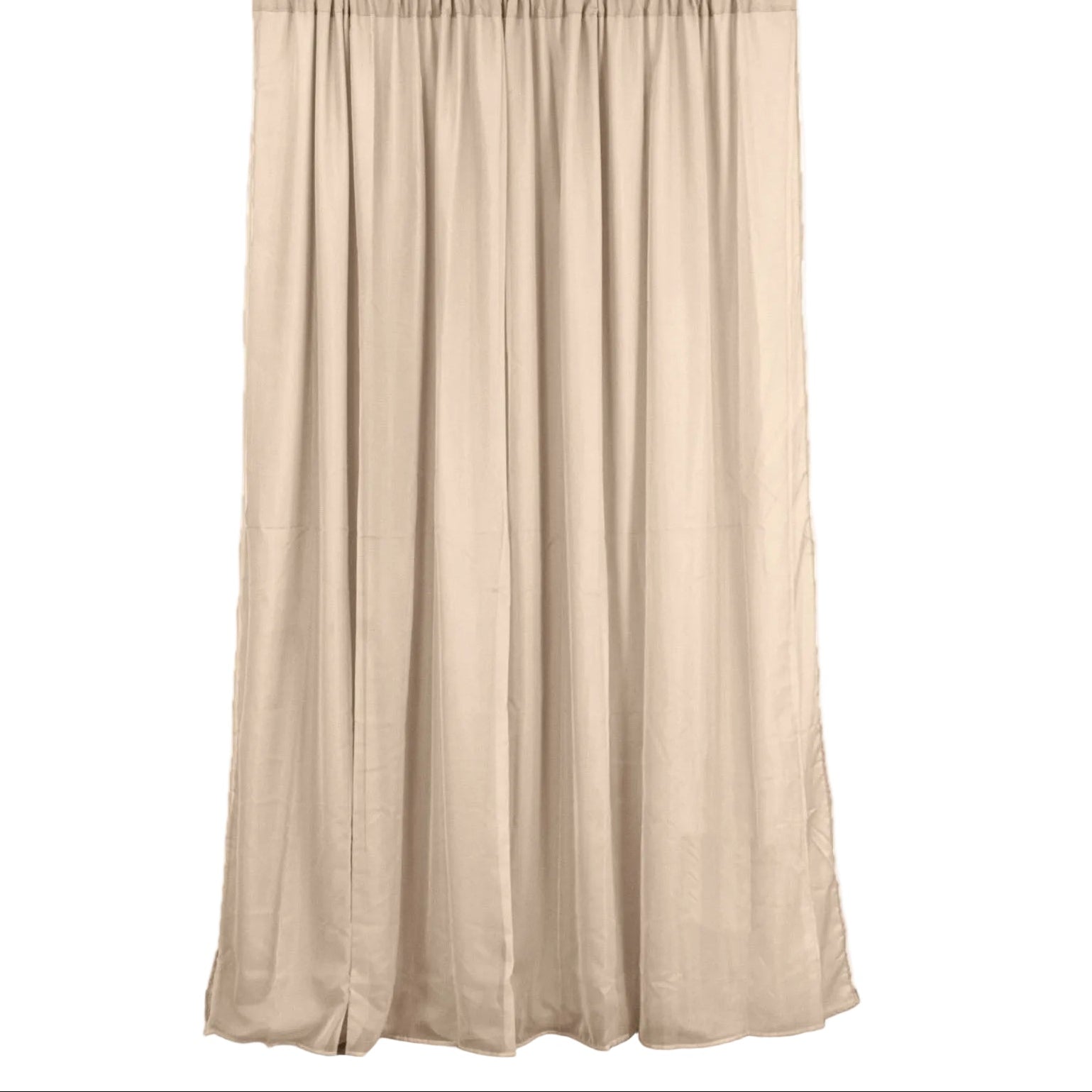 Nude chiffon polyester event curtain drapes, 10ftx10ft backdrop panels.