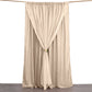 Nude chiffon polyester curtain drapes with rod pockets, 10ftx10ft.