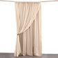 Nude chiffon polyester event curtain drapes with rod pockets.