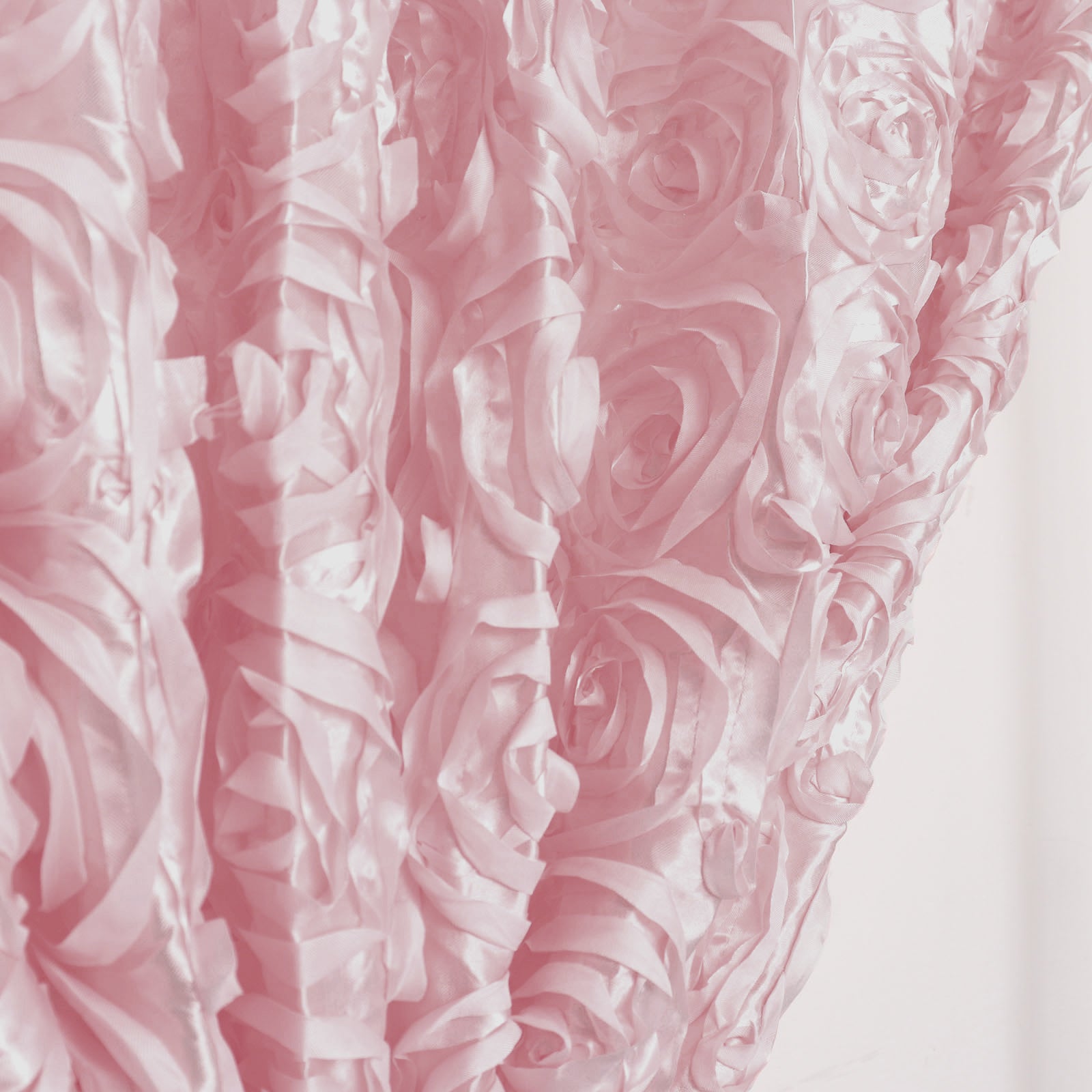 Blush Rose Gold 8 Feet x 8 Feet Satin Rosette Backdrop Drapes