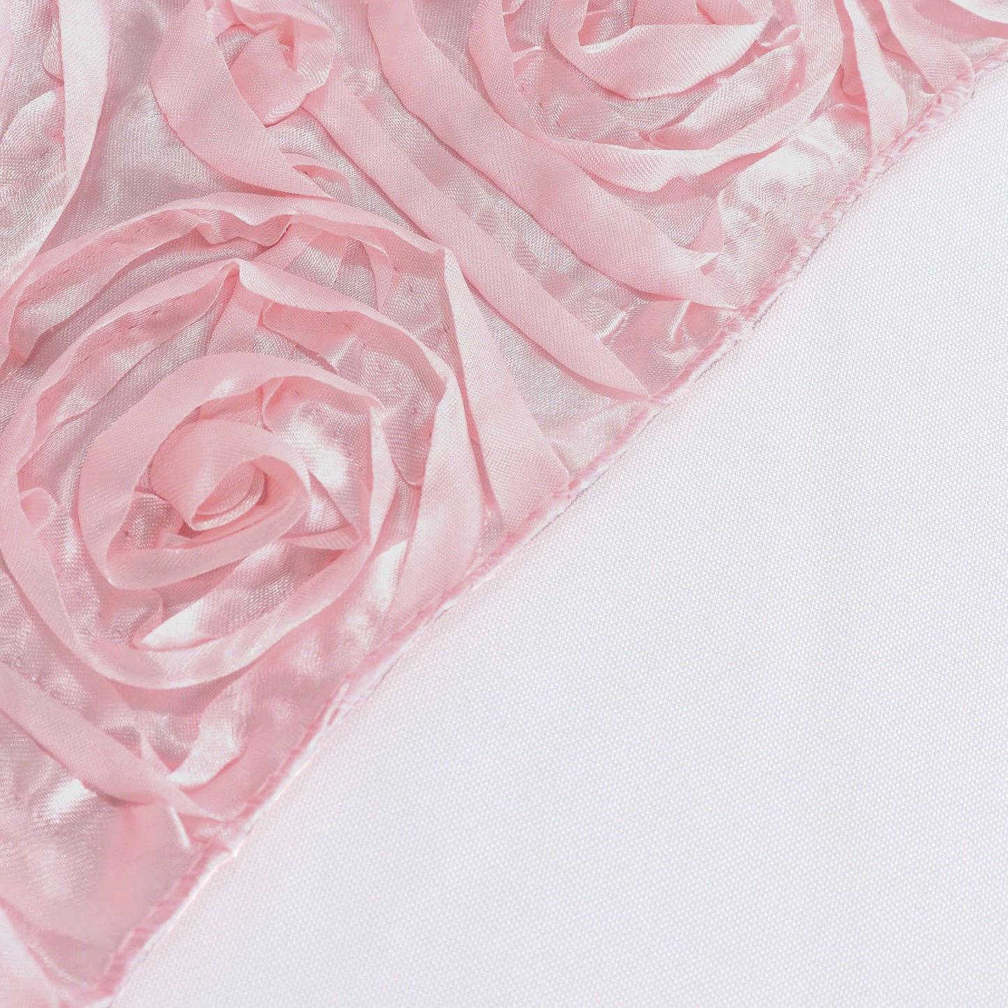 Blush Rose Gold 8 Feet x 8 Feet Satin Rosette Backdrop Drapes