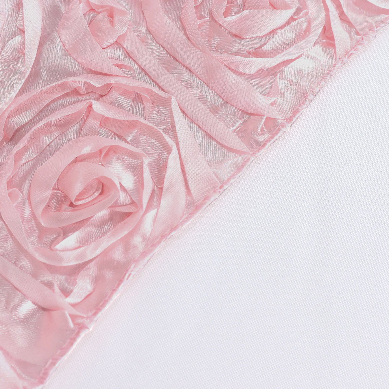 Blush Rose Gold 8 Feet x 8 Feet Satin Rosette Backdrop Drapes