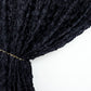 Black 8 Feet x 8 Feet Satin Rosette Backdrop Drapes