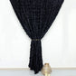 Black 8 Feet x 8 Feet Satin Rosette Backdrop Drapes