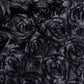 Black 8 Feet x 8 Feet Satin Rosette Backdrop Drapes