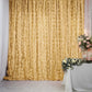 Champagne satin rosette event curtain drapes backdrop panel