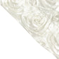 Ivory satin rosette event curtain drapes backdrop panel