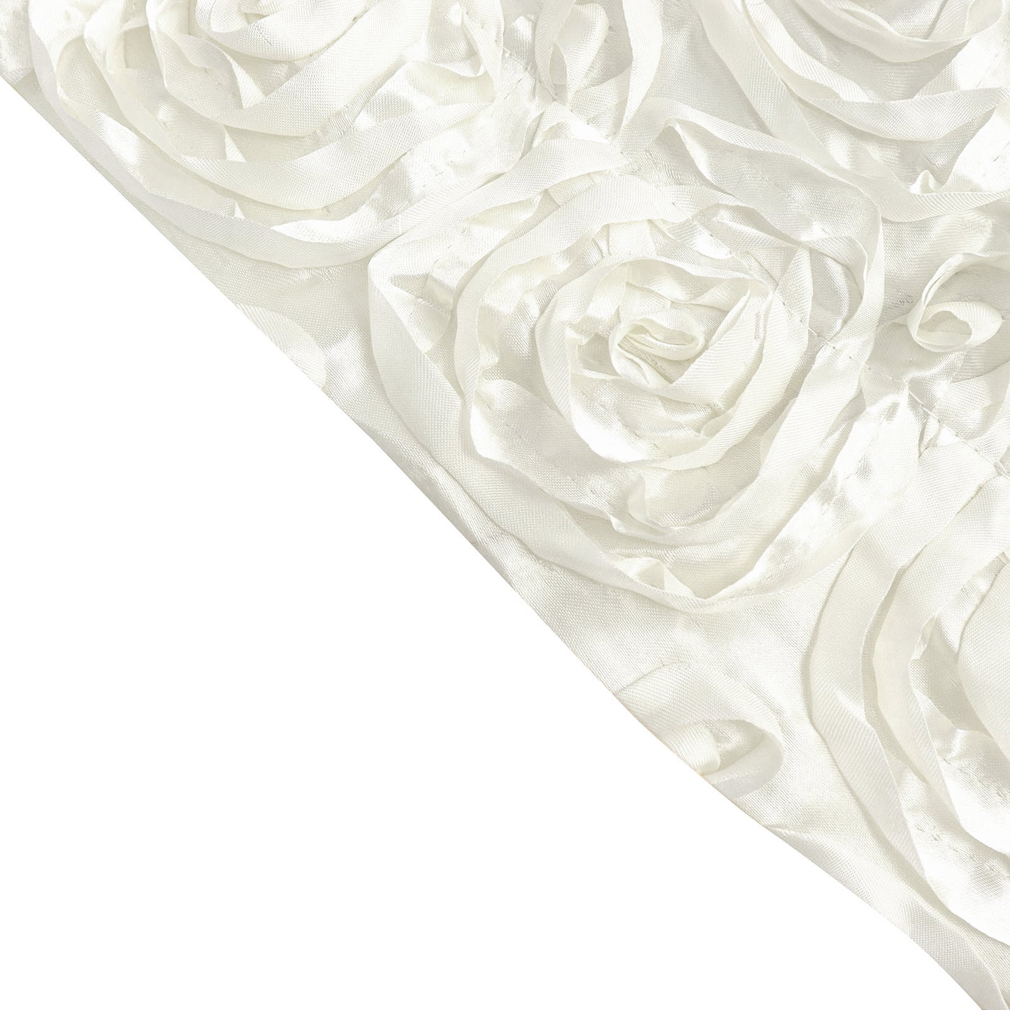 Ivory satin rosette event curtain drapes backdrop panel