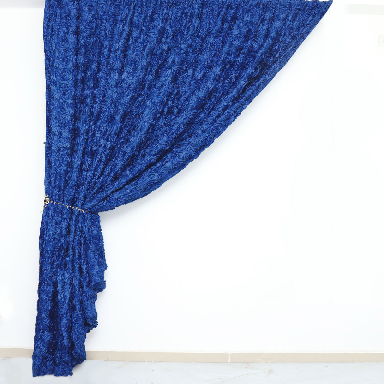 8 Feet x 8 Feet Royal Blue Satin Rosette Photography Fabric
