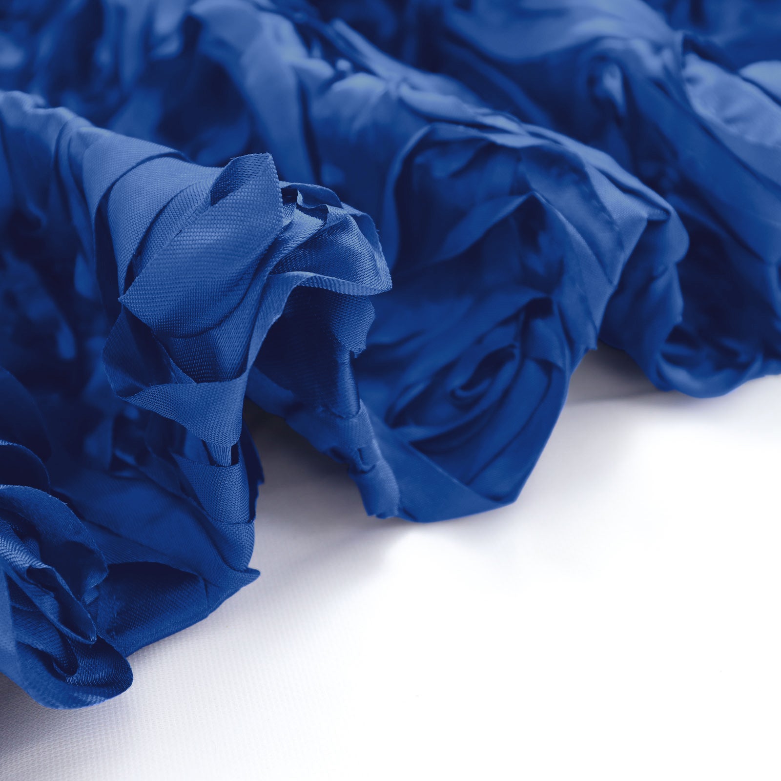 8 Feet x 8 Feet Royal Blue Satin Rosette Photography Fabric