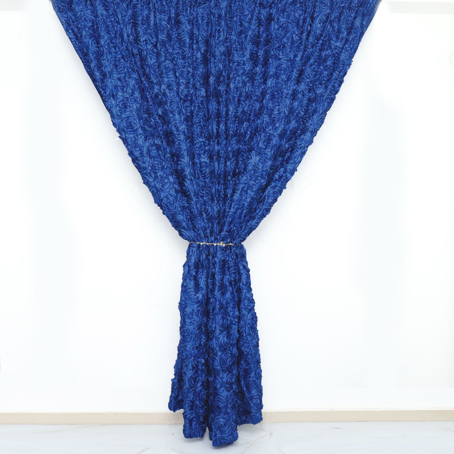 8 Feet x 8 Feet Royal Blue Satin Rosette Photography Fabric