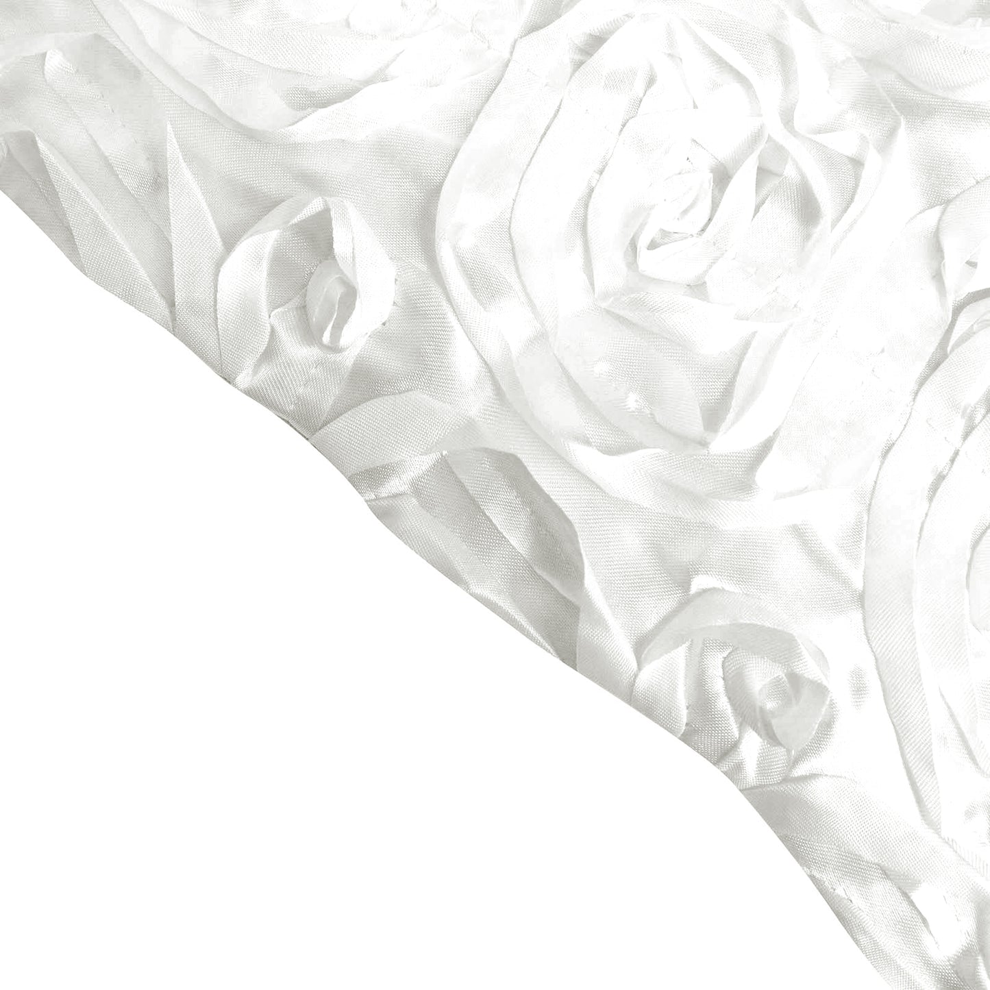 White 8 Feet x 8 Feet Satin Rosette Backdrop Drapes