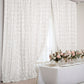White 8 Feet x 8 Feet Satin Rosette Backdrop Drapes