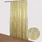 8ftx8ft gold sequin curtain drapes with satin backing in diamond glitz pattern.