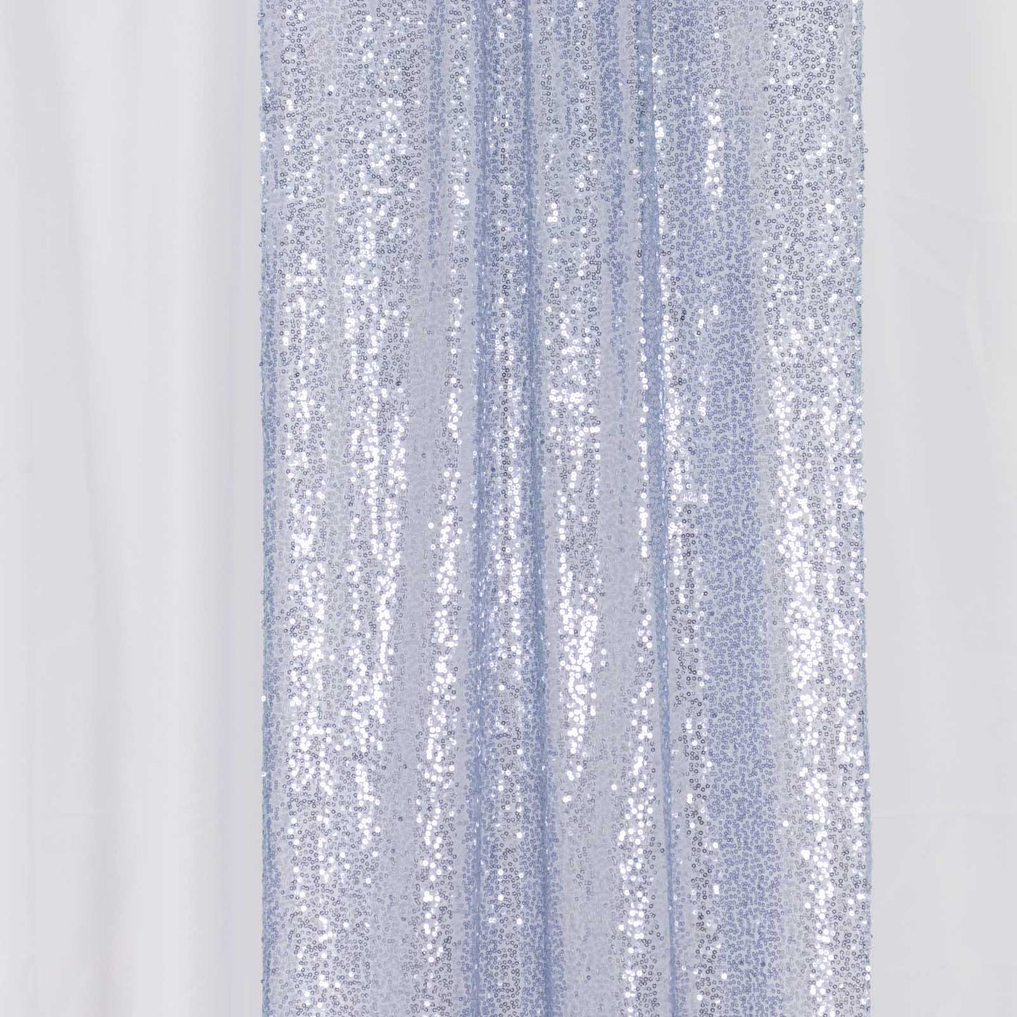 2 Pack Dusty Blue Sequin Event Curtain Drapes with Rod Pockets, Seamless Backdrop Event Panels - 8ftx2ft