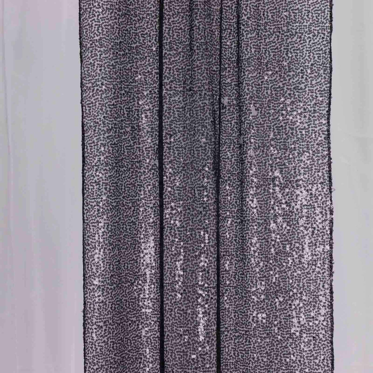 2 Pack Black Sequin Event Curtain Drapes with Rod Pockets, Seamless Backdrop Event Panels - 8ftx2ft