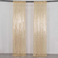 2 Pack Champagne Sequin Event Curtain Drapes with Rod Pockets, Seamless Backdrop Event Panels - 8ftx2ft