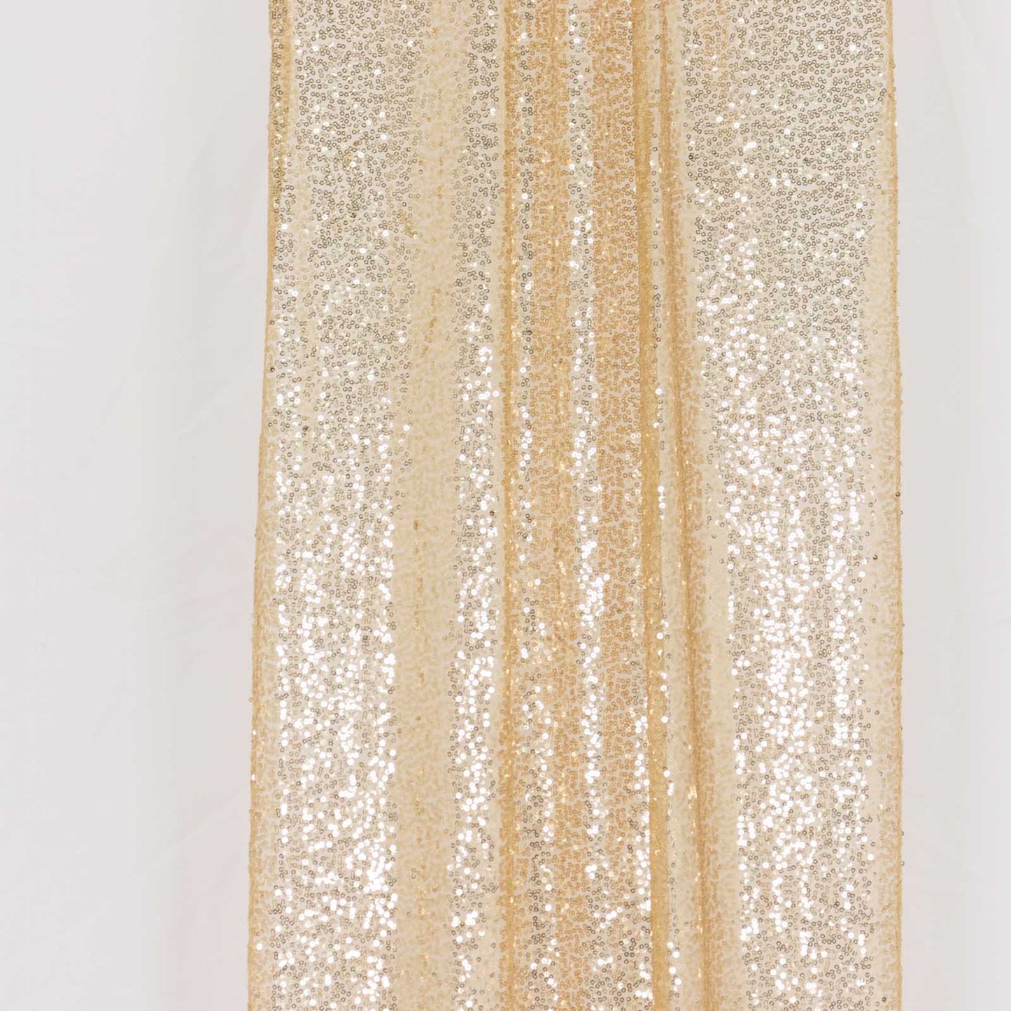 2 Pack Champagne Sequin Event Curtain Drapes with Rod Pockets, Seamless Backdrop Event Panels - 8ftx2ft