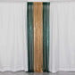 2 Pack Hunter Emerald Green Sequin Event Curtain Drapes with Rod Pockets, Seamless Backdrop Event Panels - 8ftx2ft