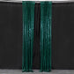 2 Pack Hunter Emerald Green Sequin Event Curtain Drapes with Rod Pockets, Seamless Backdrop Event Panels - 8ftx2ft
