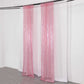 2 Pack Pink Sequin Event Curtain Drapes with Rod Pockets, Seamless Backdrop Event Panels - 8ftx2ft