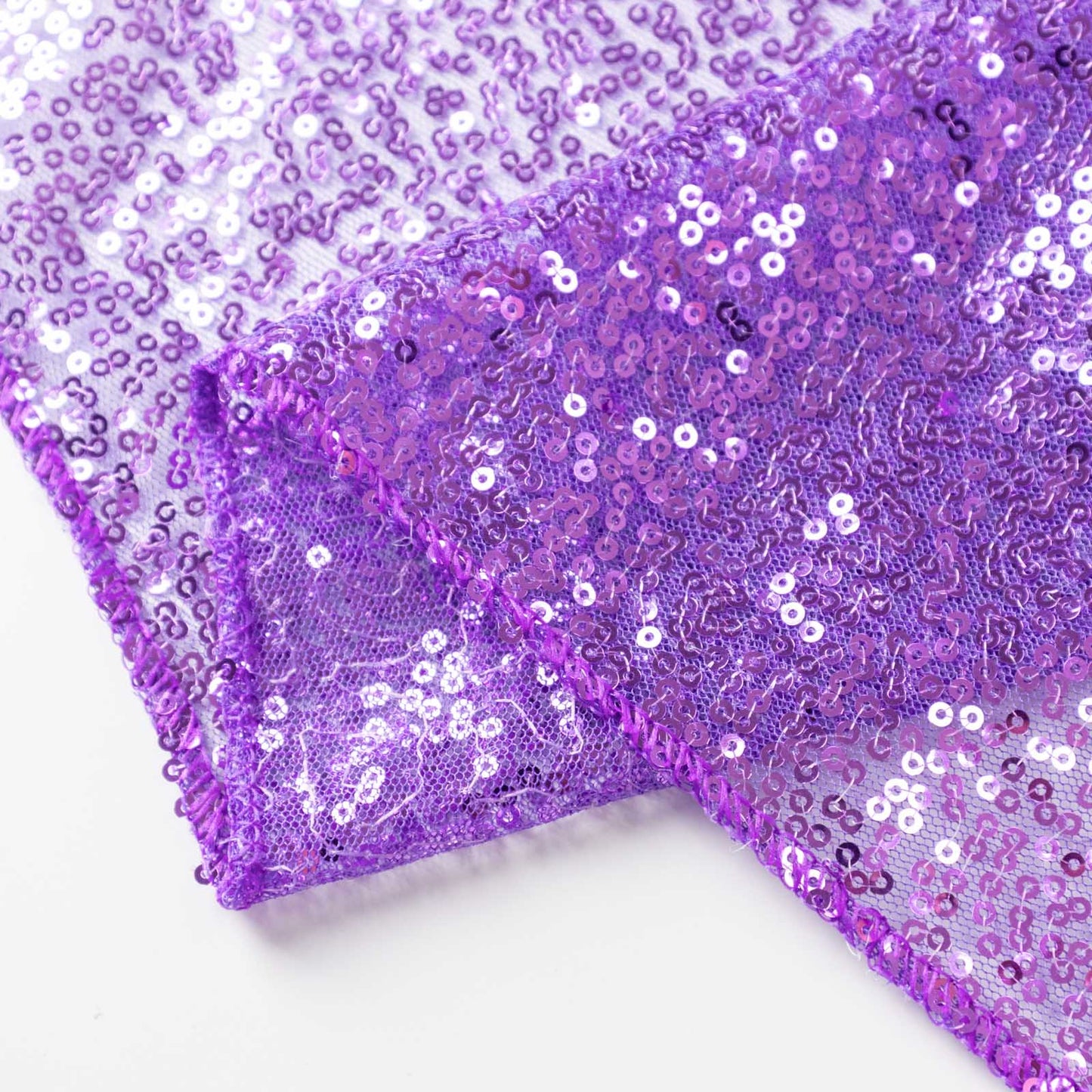 2 Pack Purple Sequin Event Curtain Drapes with Rod Pockets, Seamless Backdrop Event Panels - 8ftx2ft