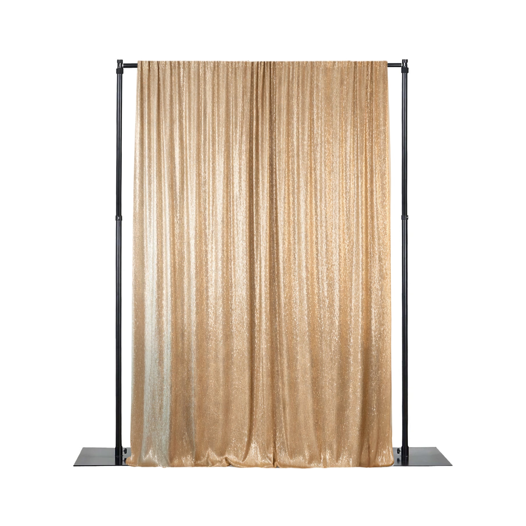 Gold sequin backdrop curtain for events and photo booths, 5ft x 12ft.