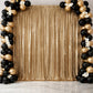 Gold sequin backdrop curtain with rod pocket for events and photo booths.