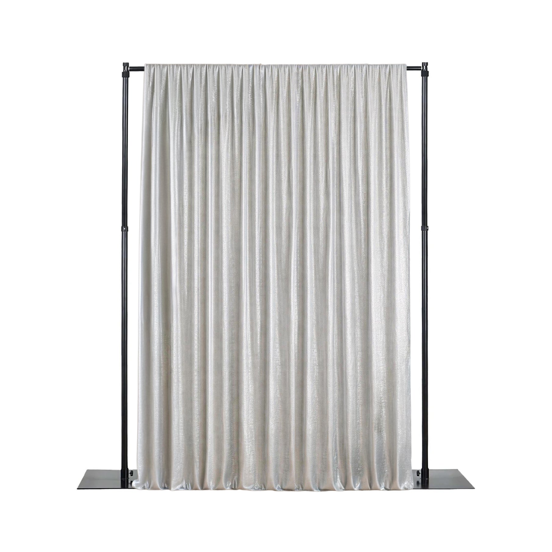 Silver sequin backdrop curtain for events and photo booths, 5ft x 12ft.