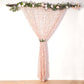 8ftx8ft Rose Gold Embroider Sequin Event Curtain Drapes, Sparkly Sheer Backdrop Event Panel With Embroidery Leaf
