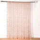 8ftx8ft Rose Gold Embroider Sequin Event Curtain Drapes, Sparkly Sheer Backdrop Event Panel With Embroidery Leaf