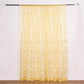 8ftx8ft Gold Embroider Sequin Event Curtain Drapes, Sparkly Sheer Backdrop Event Panel With Embroidery Leaf