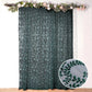 8ftx8ft Hunter Emerald Green Embroider Sequin Event Curtain Drapes, Sparkly Sheer Backdrop Event Panel With Embroidery Leaf