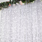 8ftx8ft Silver Embroider Sequin Event Curtain Drapes, Sparkly Sheer Backdrop Event Panel With Embroidery Leaf