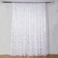 8ftx8ft Silver Embroider Sequin Event Curtain Drapes, Sparkly Sheer Backdrop Event Panel With Embroidery Leaf
