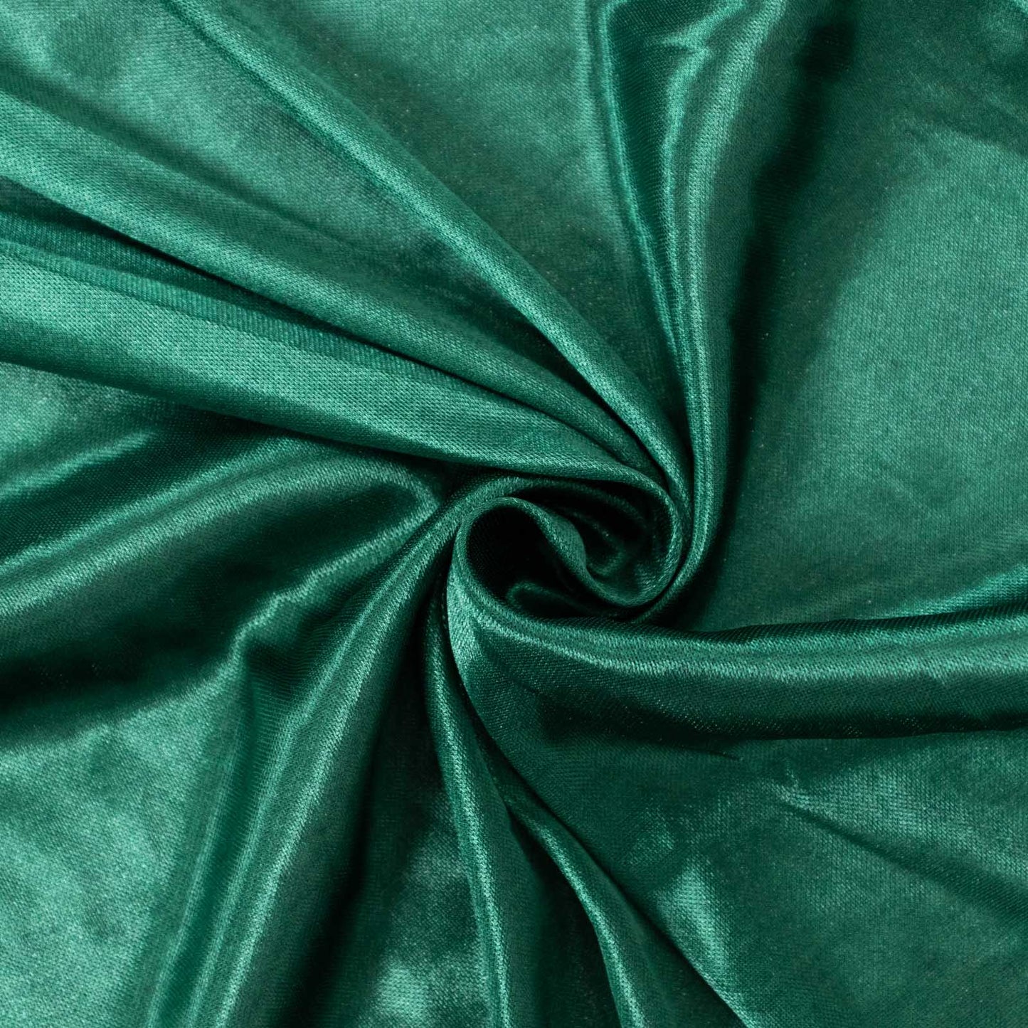 Hunter emerald green satin fabric drape, perfect for events and photo backdrops.
