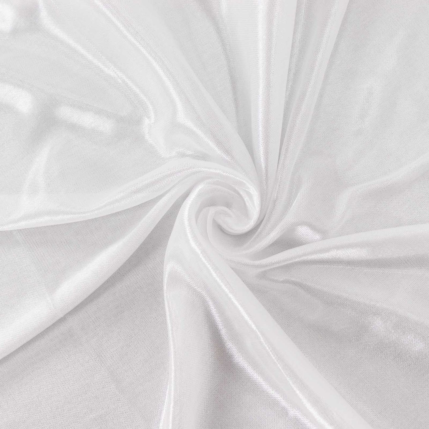 White satin event curtain drapes, glossy photo backdrop panel.